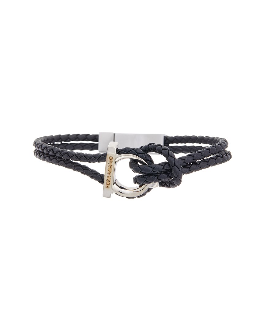 Ferragamo Ferragamo Gancini Leather Bracelet