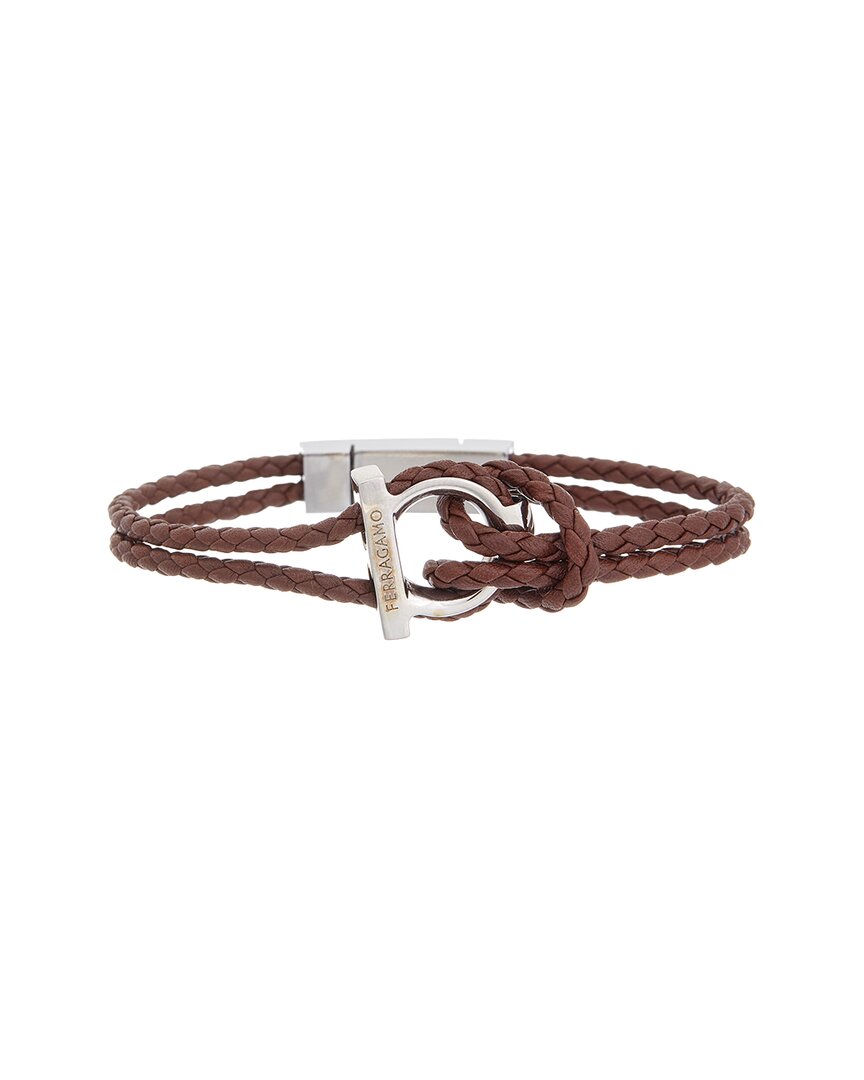 Ferragamo Ferragamo Gancini Leather Bracelet