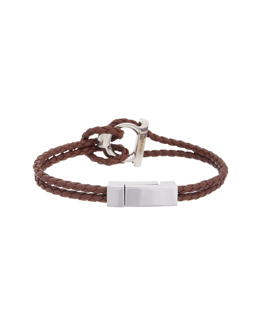 Ferragamo Ferragamo Gancini Leather Bracelet