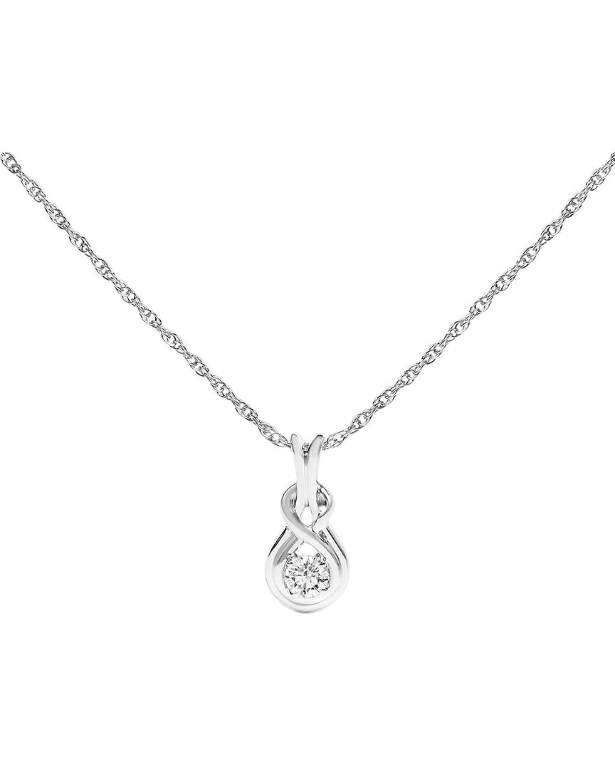 Haus of Brilliance Haus Of Brilliance Silver 0.10 Ct. Tw. Lab-Grown Diamond Pendant Necklace