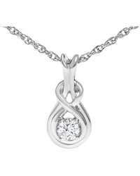 Haus of Brilliance Haus Of Brilliance Silver 0.10 Ct. Tw. Lab-Grown Diamond Pendant Necklace