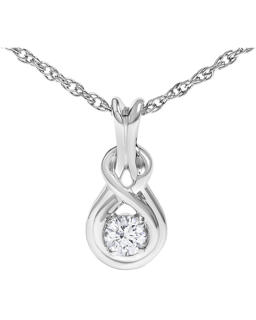 Haus of Brilliance Haus Of Brilliance Silver 0.10 Ct. Tw. Lab-Grown Diamond Pendant Necklace