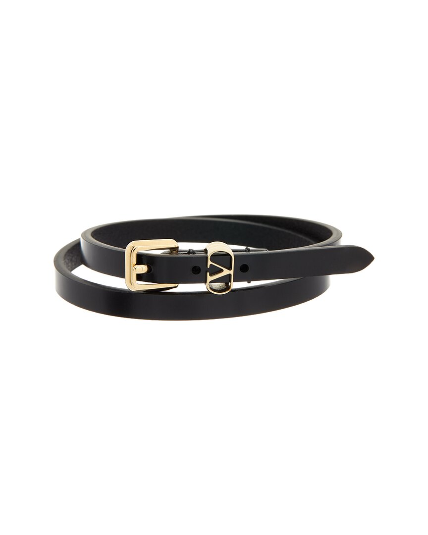 Valentino Valentino Vlogo Signature Leather Bracelet