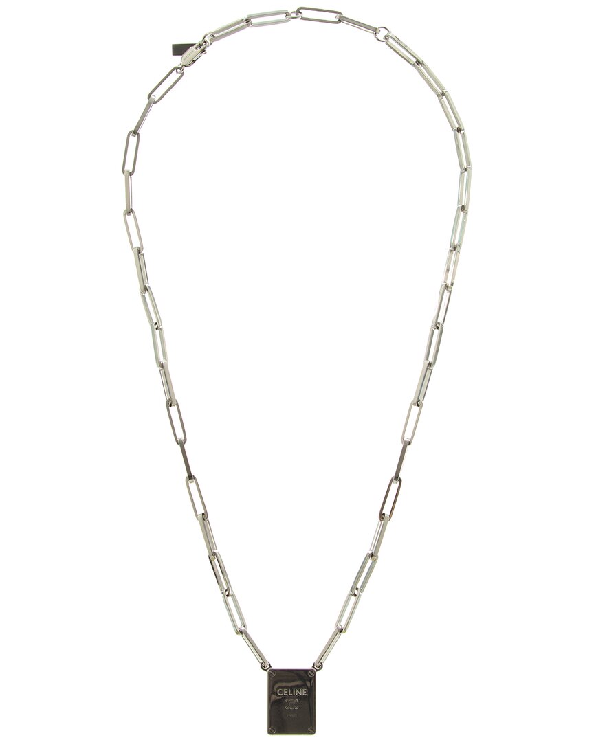 Celine Triomphe Tag Necklace
