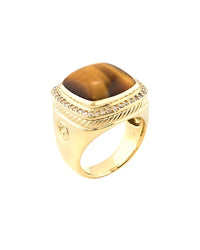 Pre-Owned David Yurman Albion 18K 0.40 Ct. Tw. Diamond & Tiger's Eye Ring (Authentic
