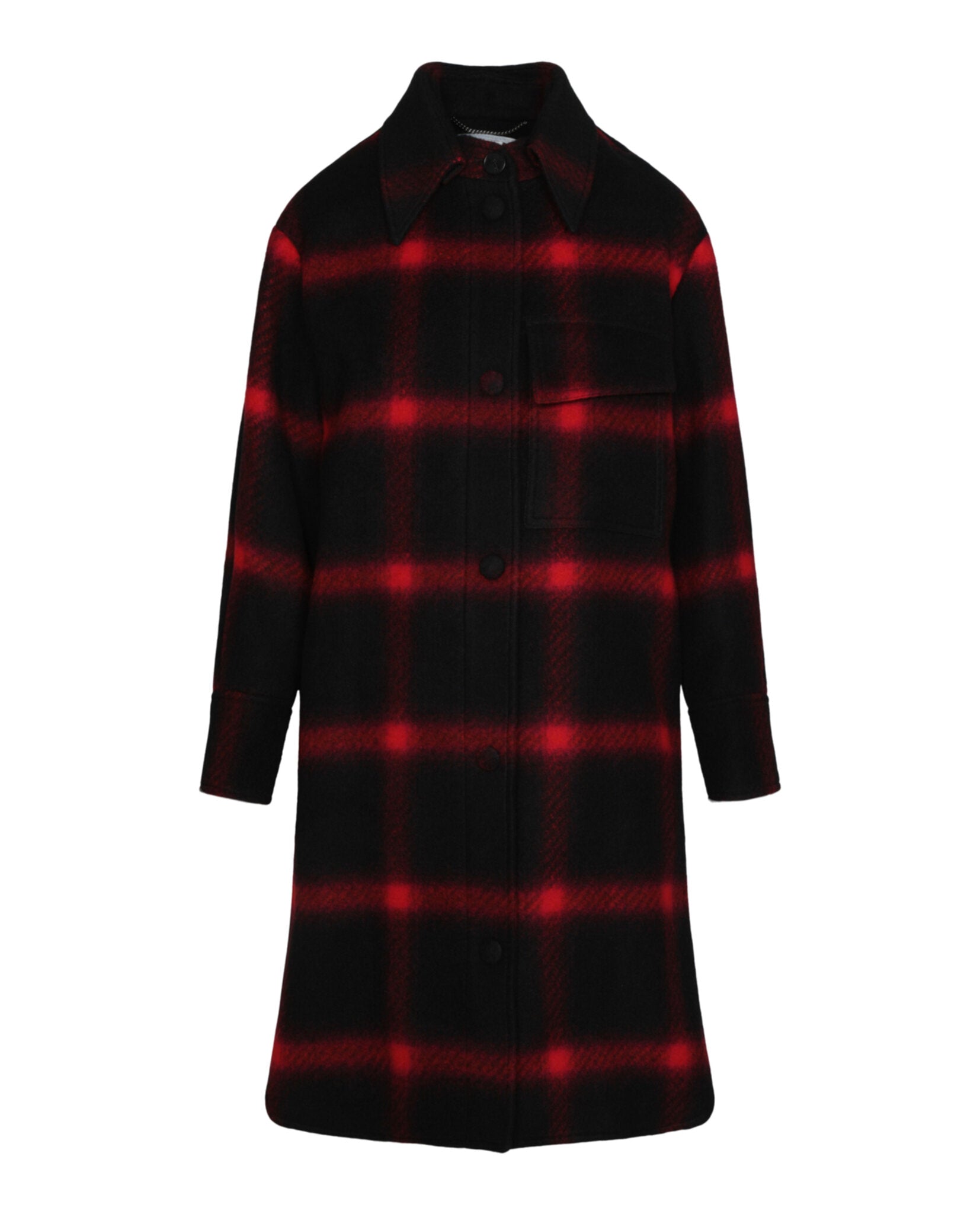 Stella McCartney Womens Double-Breasted Checked Coat