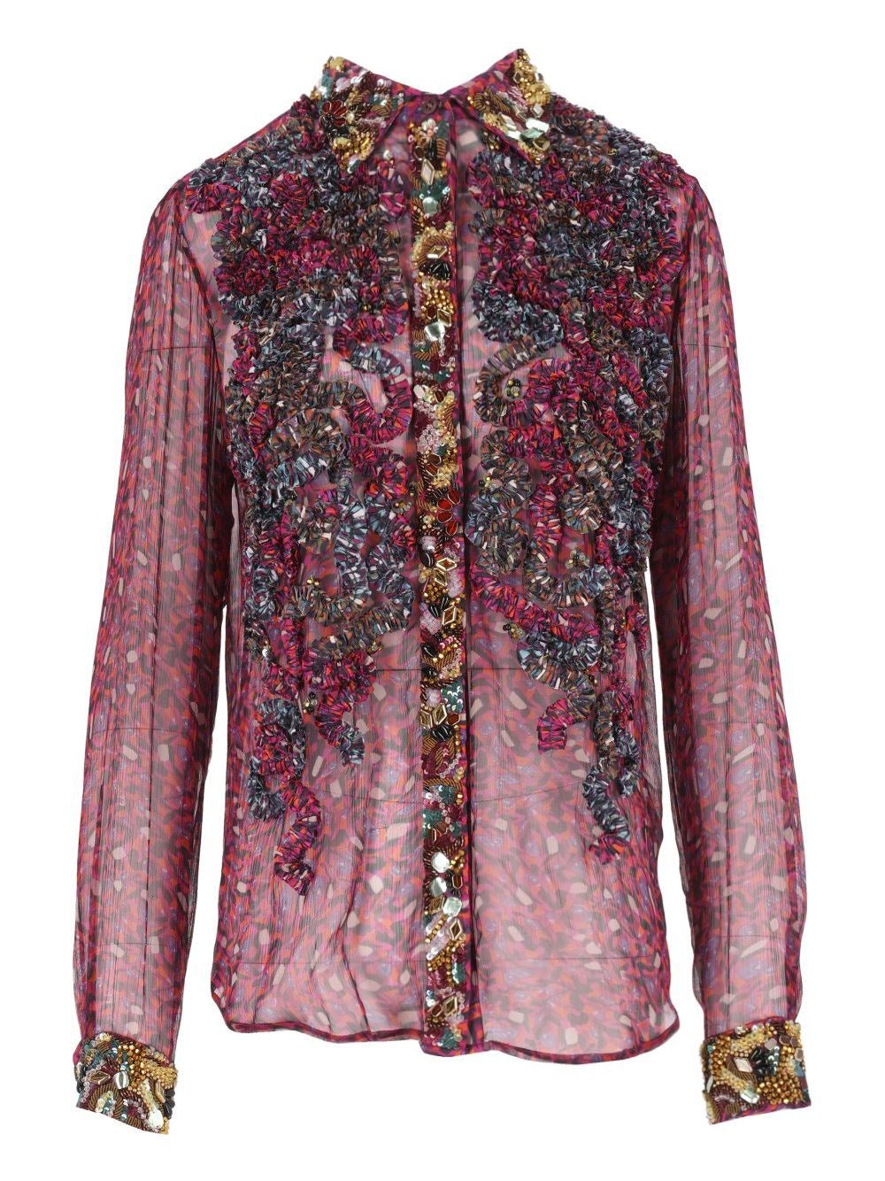 Dries Van Noten Women Sequin-Embellished Ruffled Shirt