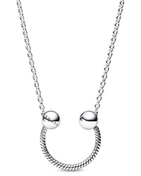 Pandora Moments Silver Horseshoe Pendant Necklace