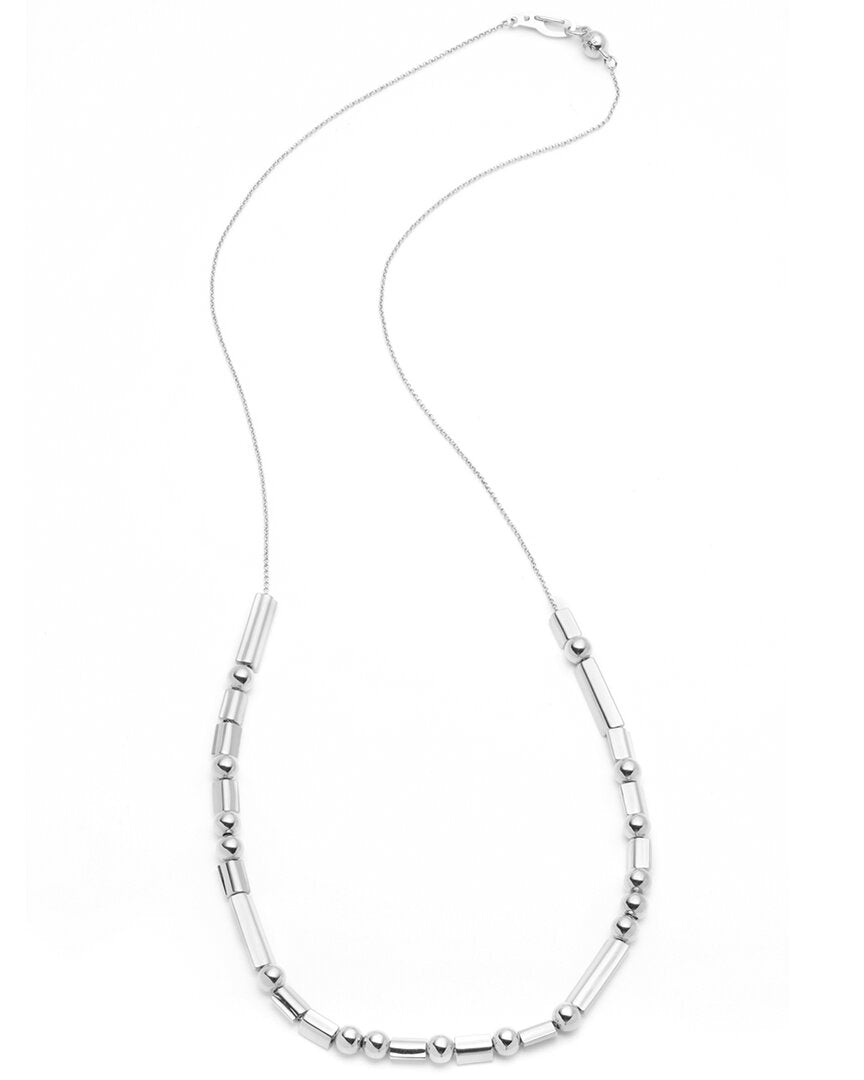 Eddie Borgo Rhodium Plated Totem Necklace Grey