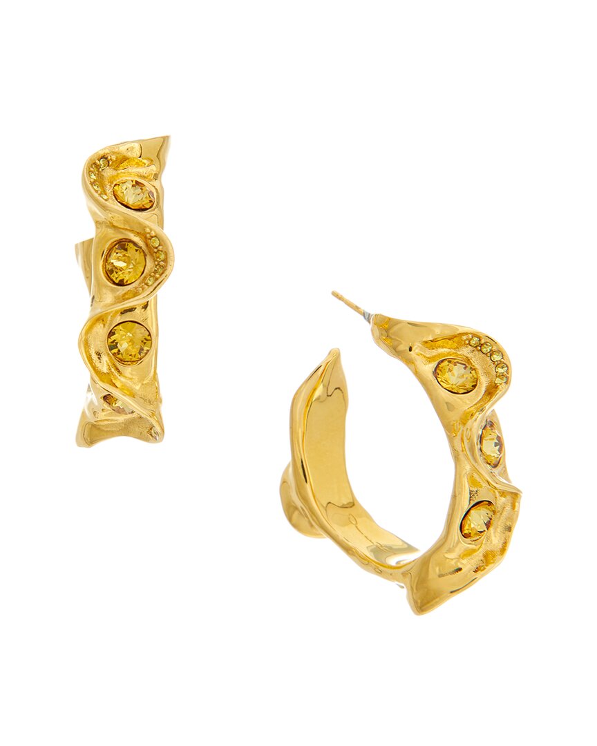 Oscar De La Renta Crystal Nest Hoop Earrings