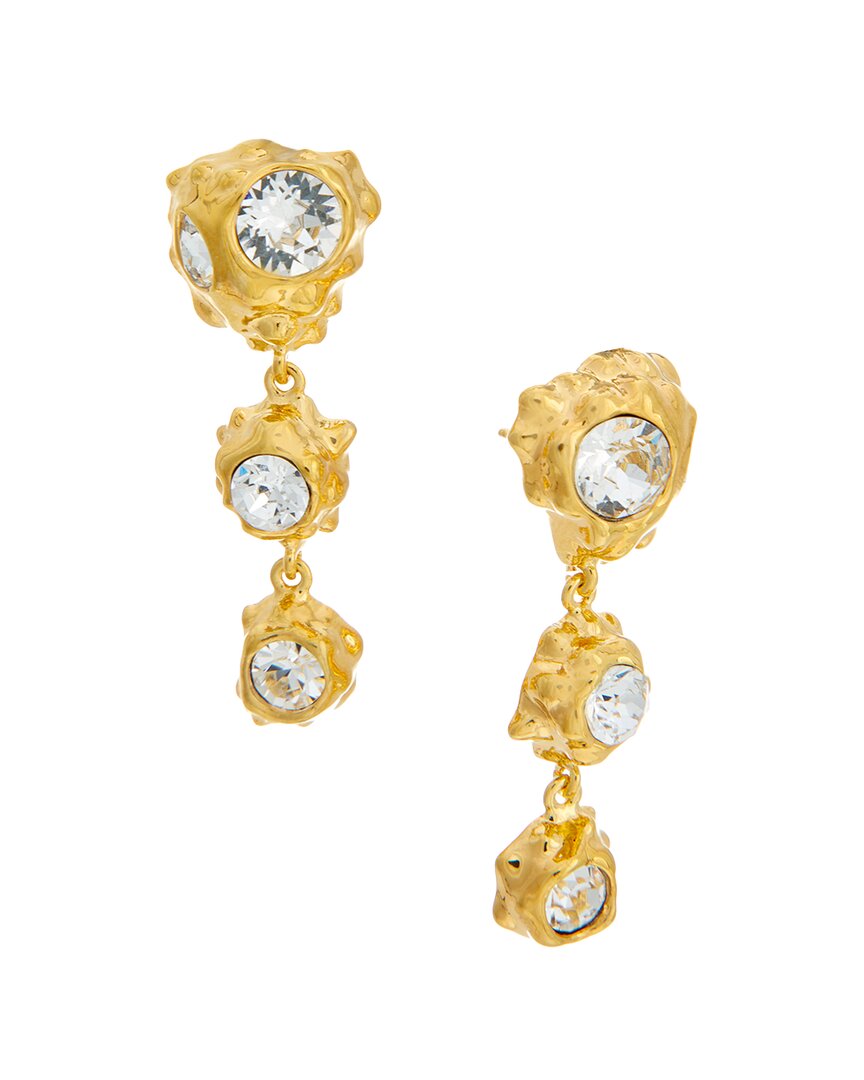 Oscar De La Renta Textured Scramble Triple Drop Earrings
