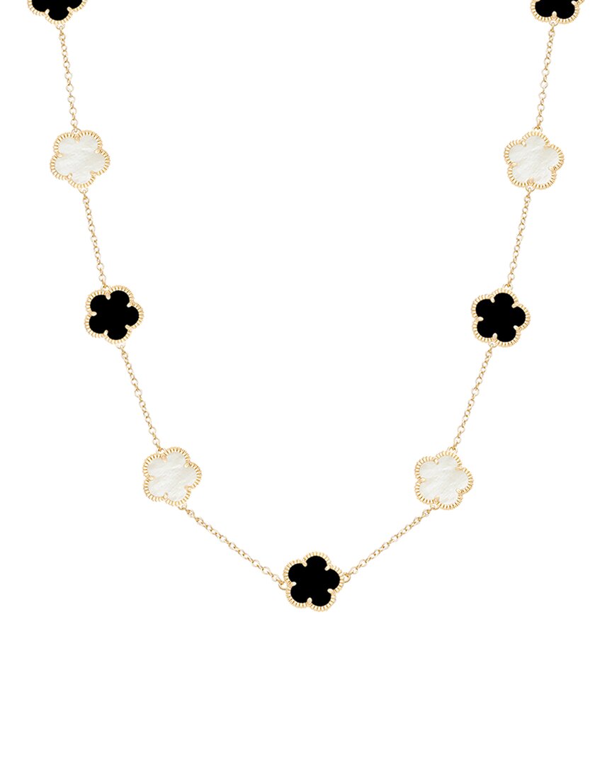 JANKUO Jankuo 14K Plated Gemstone Station Necklace