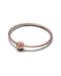Pandora Moments 14K Rose Gold Plated Bangle Bracelet No Color