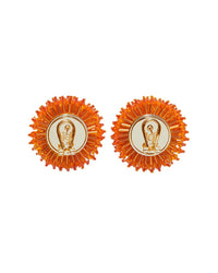 Carolina Herrera Cz Beaded Ball Dome Earrings