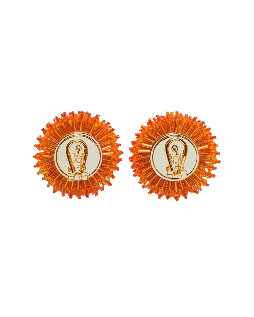 Carolina Herrera Cz Beaded Ball Dome Earrings