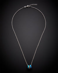 18K Italian Gold Over Silver 0.15 Ct. Tw. Diamond Three Ring Necklace