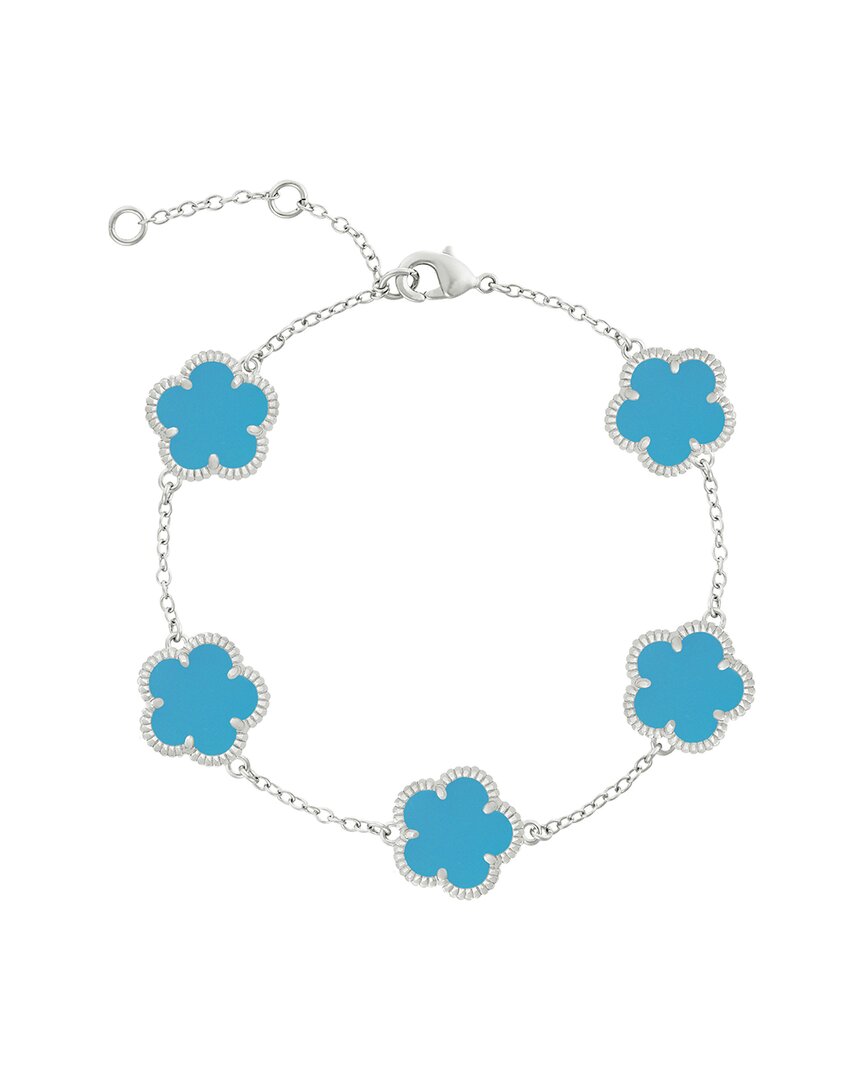 JANKUO Jankuo Flower Synthetic Turquoise Station Bracelet