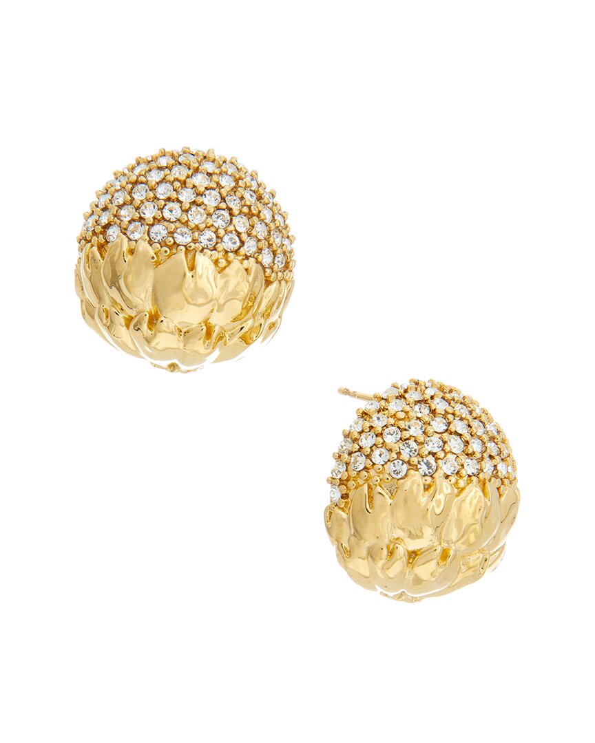 Oscar De La Renta Artichoke With Pave Stud Earrings