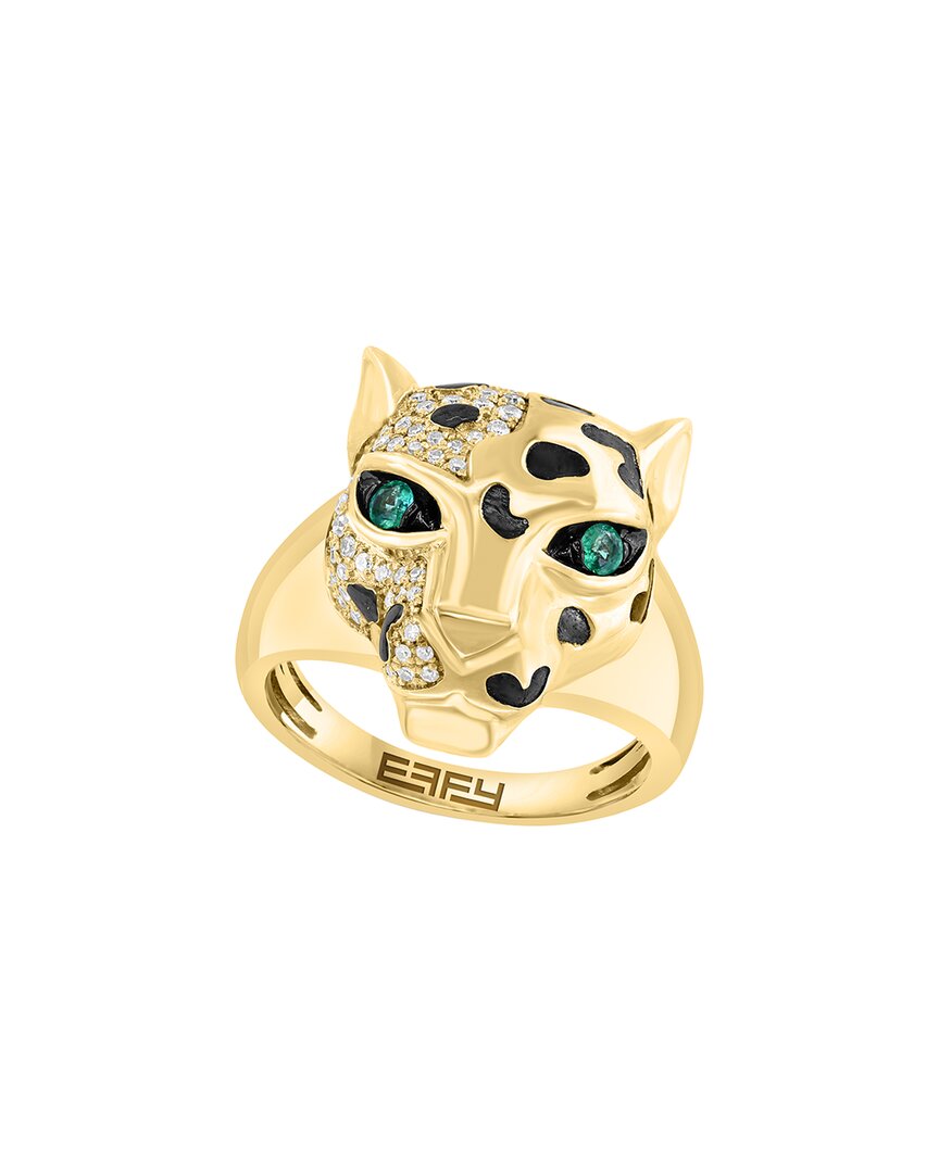 Effy Fine Jewelry 14K 0.35 Ct. Tw. Diamond & Emerald Ring
