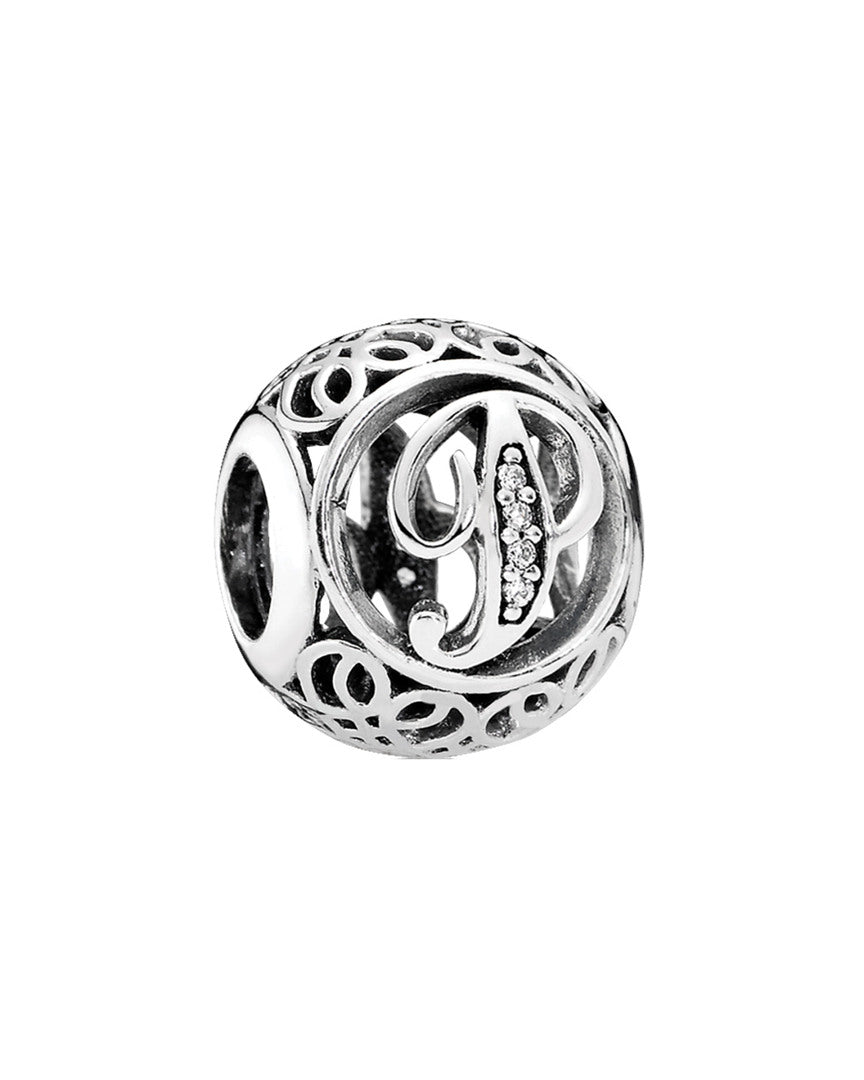 Pandora Pandora Silver & Cz Vintage Style Initial P Charm