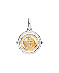 Pandora Moments Silver & 14K Plated Two-Tone Spinning Dangle Charm