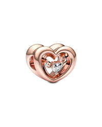 Pandora Moments 14K Rose Gold Plated Cz Charm