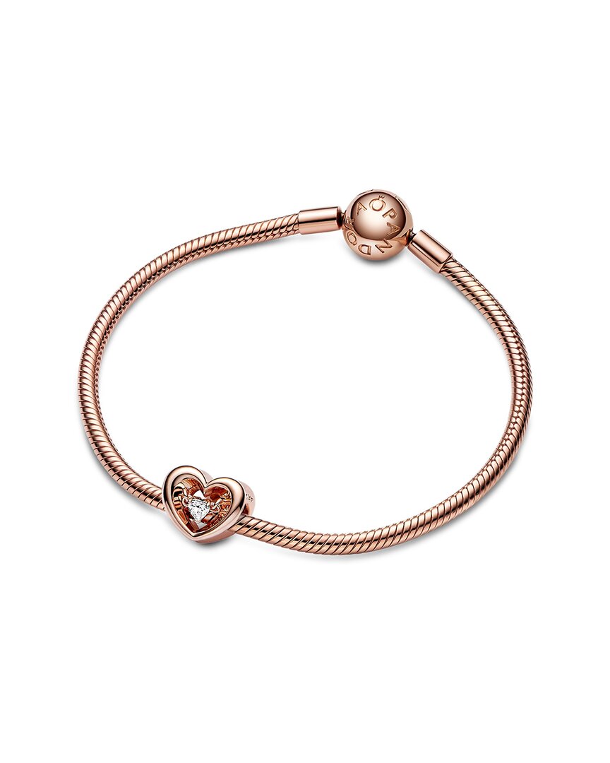 Pandora Moments 14K Rose Gold Plated Cz Charm