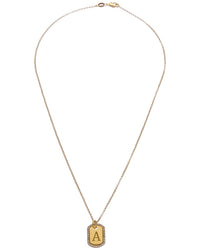Meshmerise 18K Over Silver 0.20 Ct. Tw. Diamond Dog Tag Initial Necklace (A-Z)