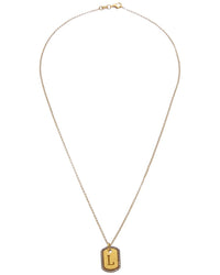 Meshmerise 18K Over Silver 0.20 Ct. Tw. Diamond Dog Tag Initial Necklace (A-Z)