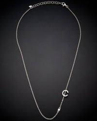 18K Italian Gold Over Silver 0.20 Ct. Tw. Diamond Initial Necklace (A-Z)