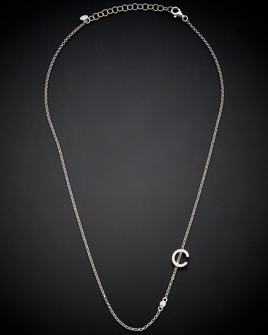 18K Italian Gold Over Silver 0.20 Ct. Tw. Diamond Initial Necklace (A-Z)