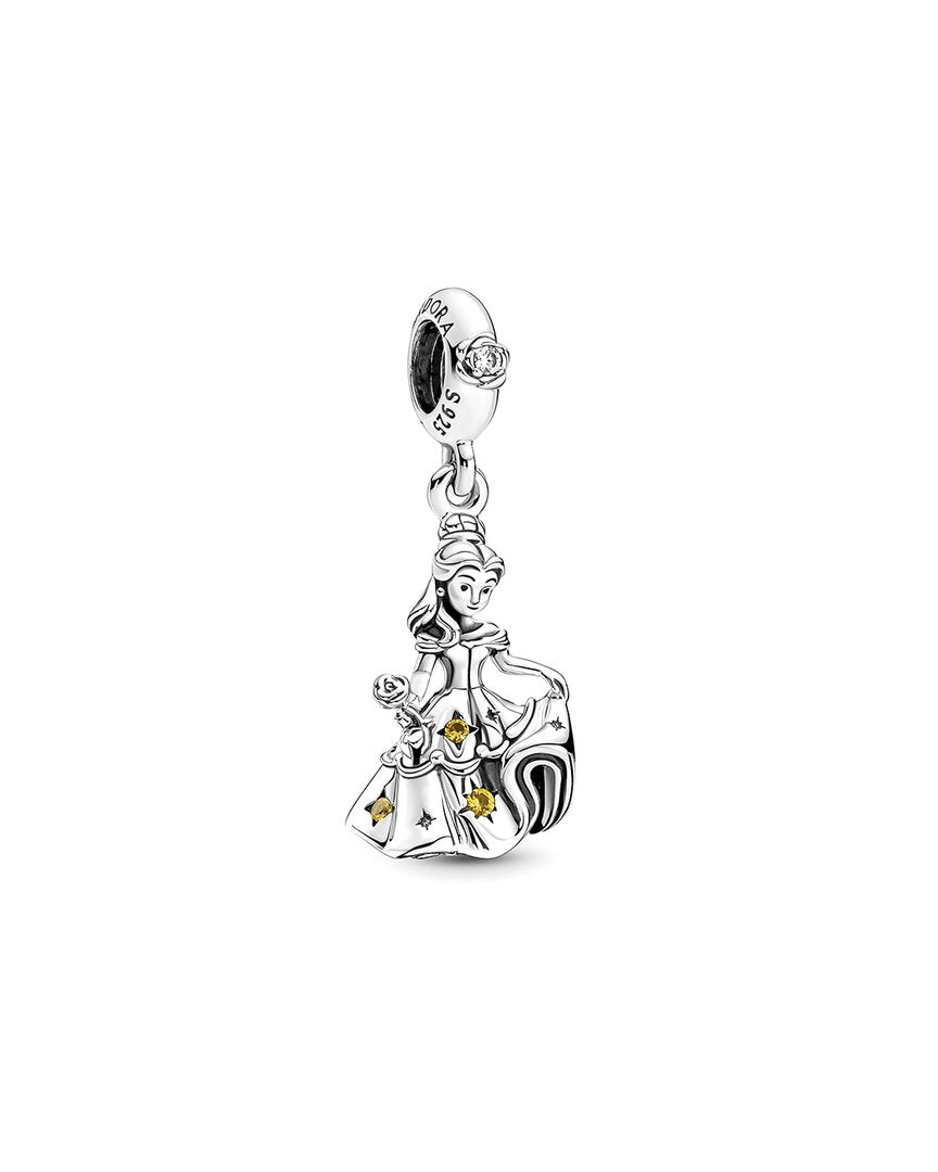 Pandora Silver Disney Belle Dangle Charm No Color