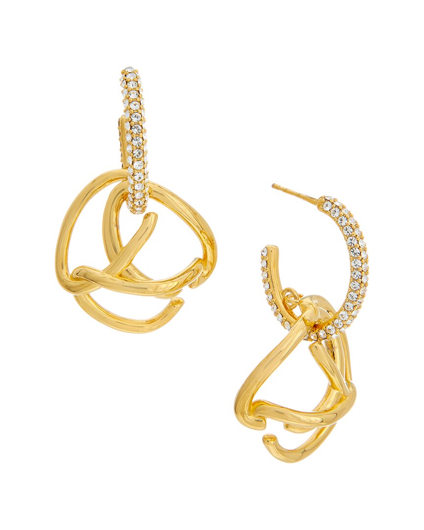 Oscar De La Renta Braided O Pave Drop Earrings