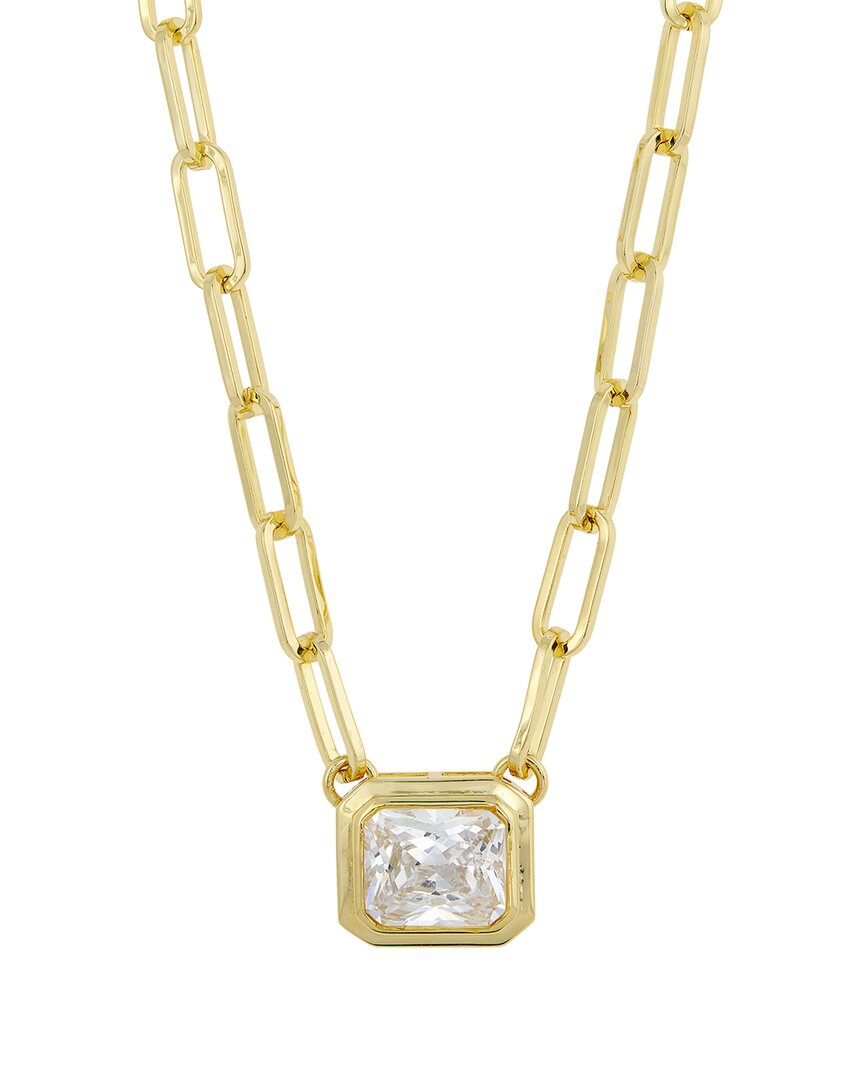 Savvy Cie Silver Cz Statement Necklace