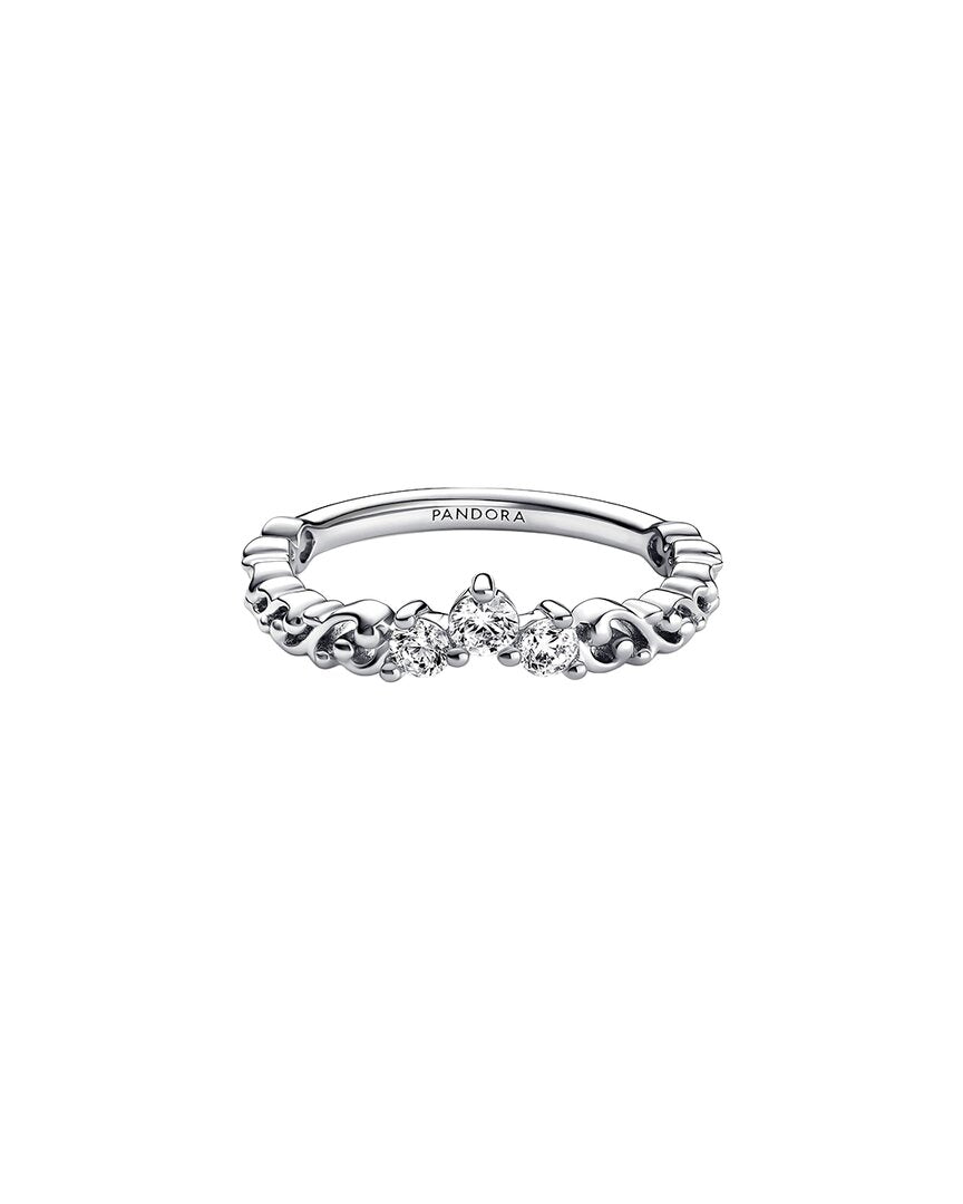 Pandora Moments Silver Cz Stackable Ring