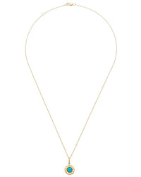 Anzie 14K Turquoise Aztec Pendant Necklace