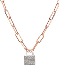 Meshmerise Meshmerise 18K Over Silver 0.25 Ct. Tw. Diamond Padlock Necklace