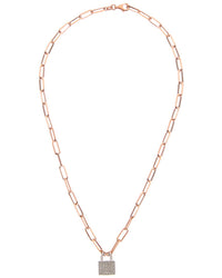 Meshmerise Meshmerise 18K Over Silver 0.25 Ct. Tw. Diamond Padlock Necklace