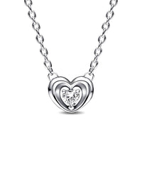 Pandora Moments Silver Cz Pendant Necklace