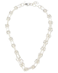 Crystal Haze Silver Plated Chunky Necklace