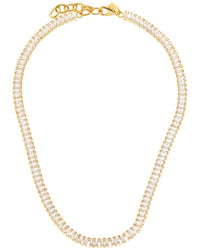 Crystal Haze 18K Plated Cz Statement Necklace