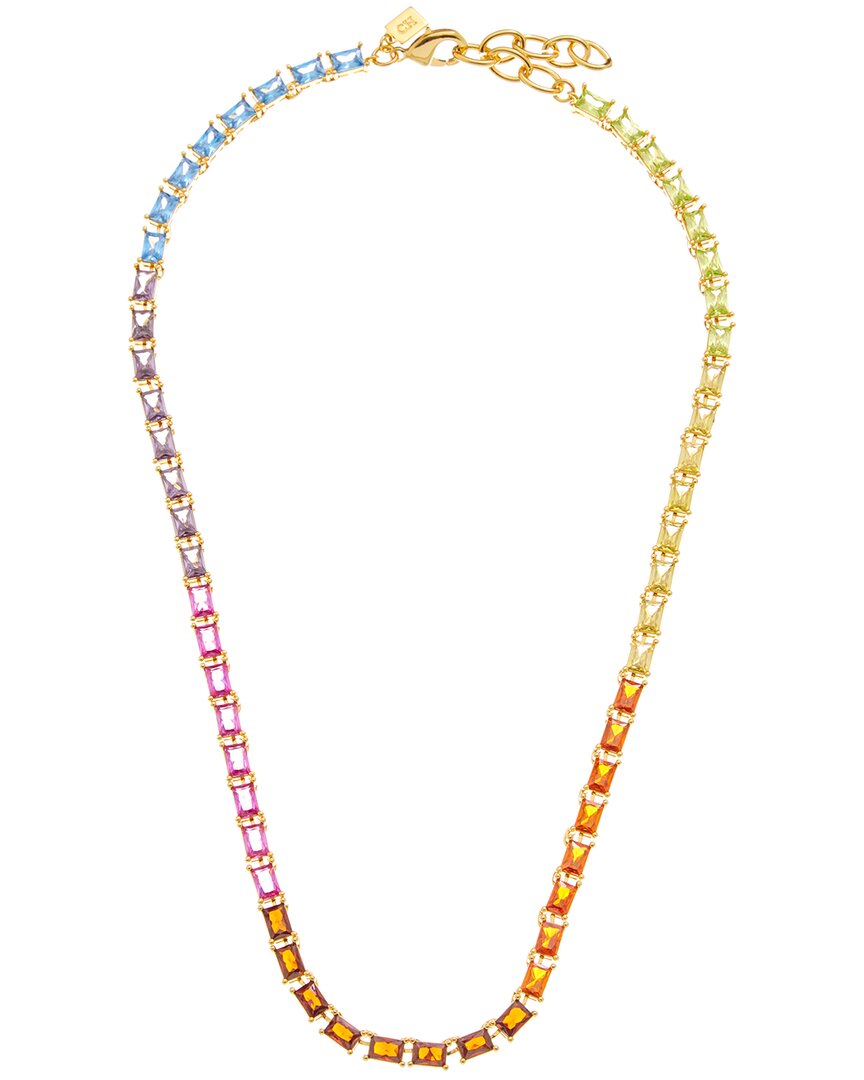 Crystal Haze 18K Plated Cz Statement Necklace