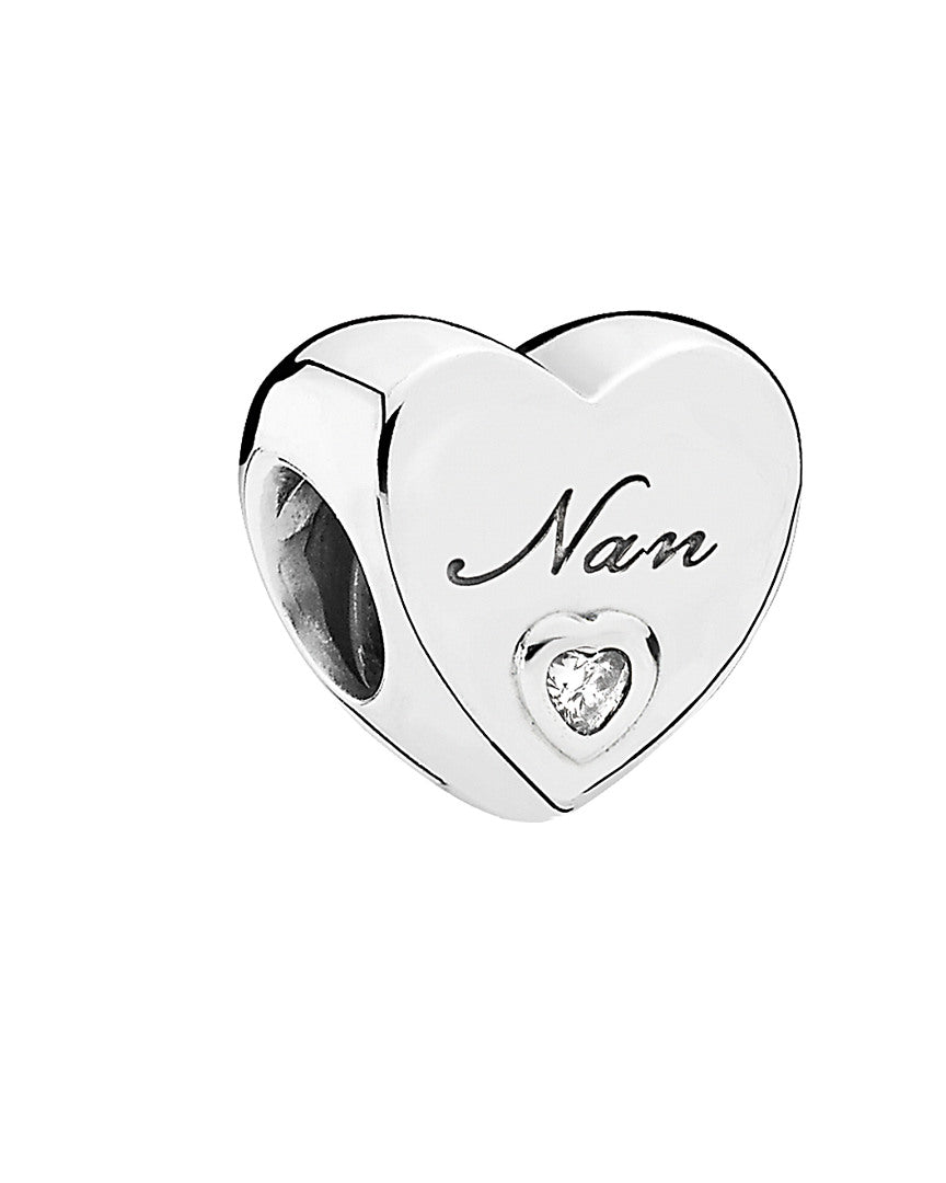 Pandora Silver Cz Nan's Love Charm