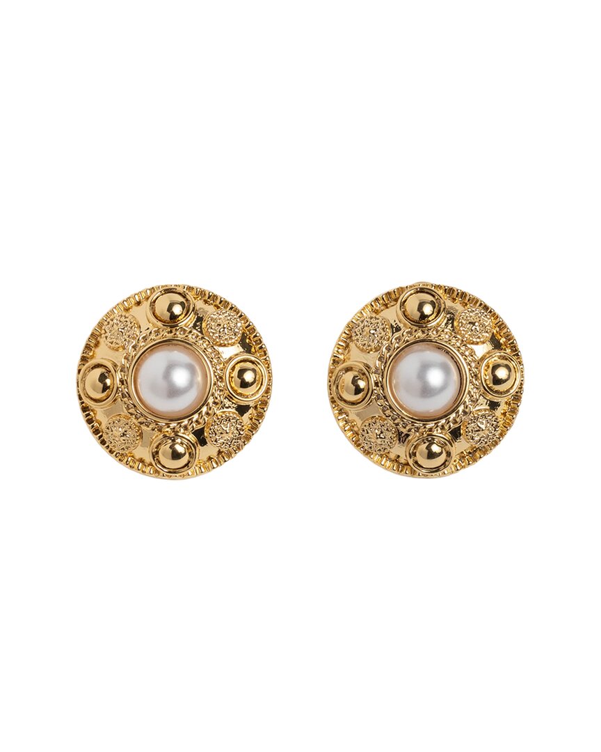 Electric Picks 14K Plated 3Mm Pearl Villa Earrings