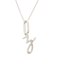 Meshmerise Silver 0.06 Ct. Tw. Diamond Initial Necklace