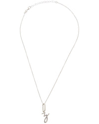 Meshmerise Silver 0.06 Ct. Tw. Diamond Initial Necklace