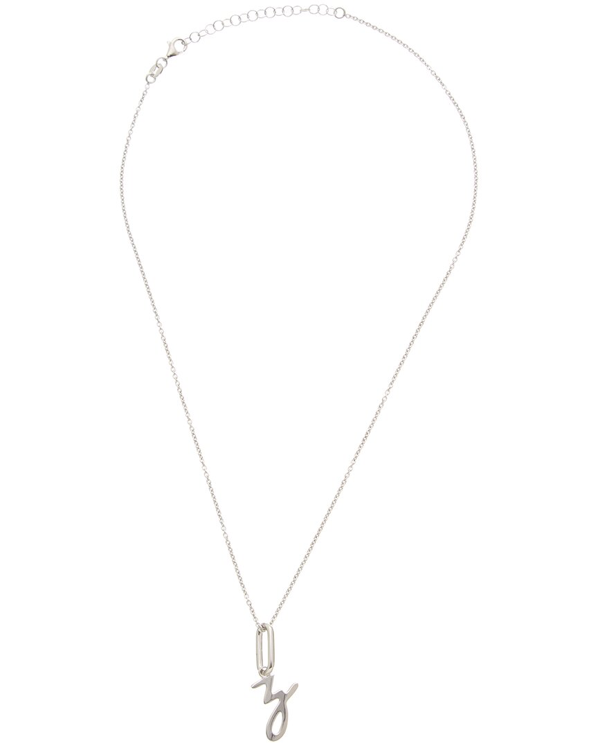 Meshmerise Silver 0.06 Ct. Tw. Diamond Initial Necklace