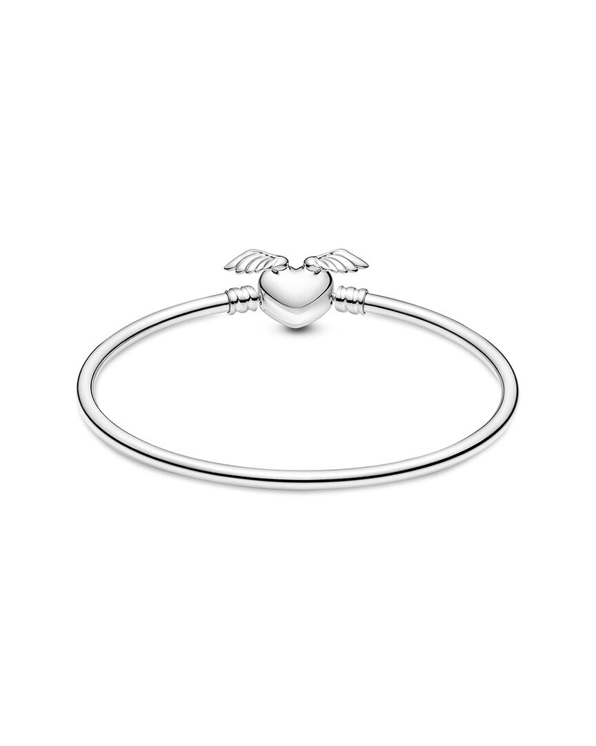 Pandora Pandora Moments Silver Heart Wings Bangle Bracelet