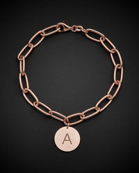 18K Italian Gold Over Silver Initial Bracelet