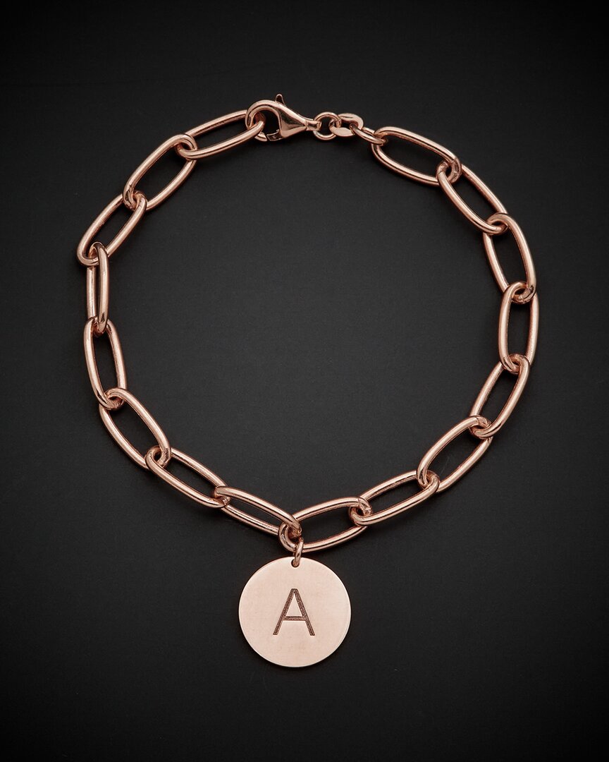 18K Italian Gold Over Silver Initial Bracelet